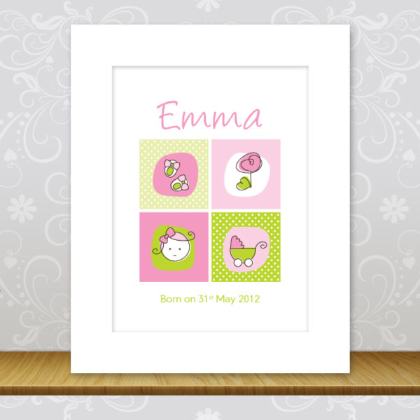 Baby Girl Personalised Wall Art
