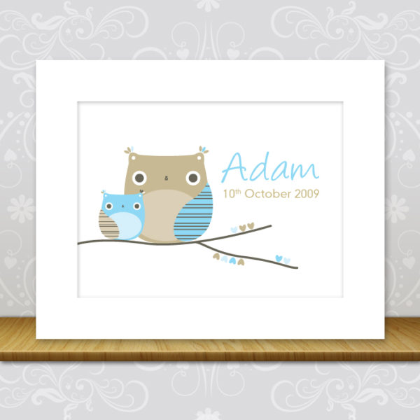 Boys Nursery Owl Print
