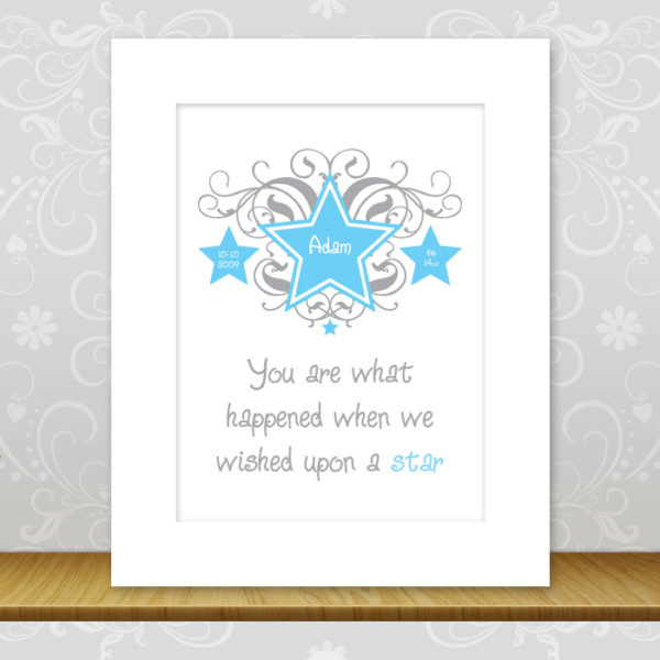 Boys Personalised Star Print