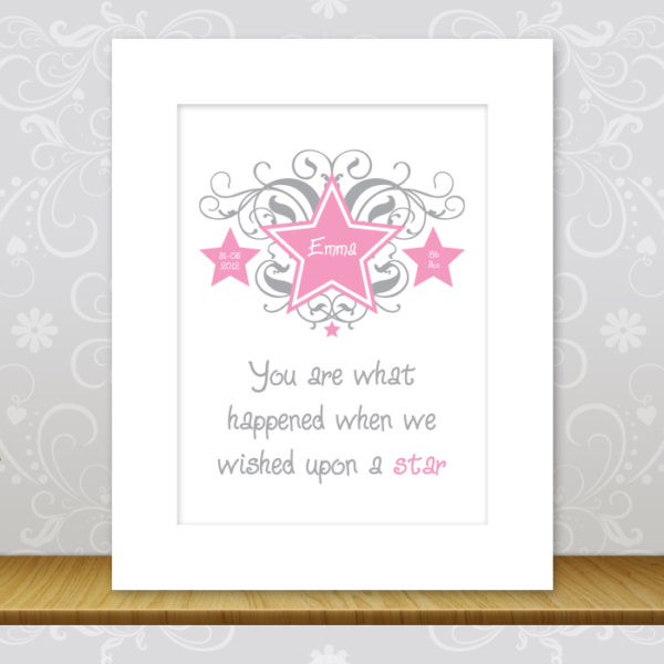Girls Personalised Star Print