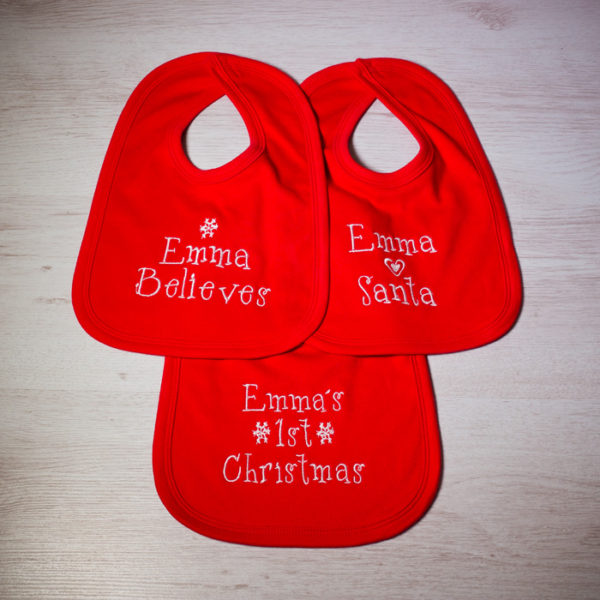 Personalised Christmas Bib Gift Set